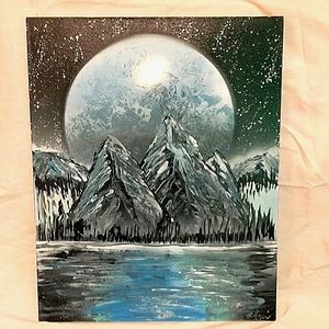 16"x20" flat canvas spray paint painting